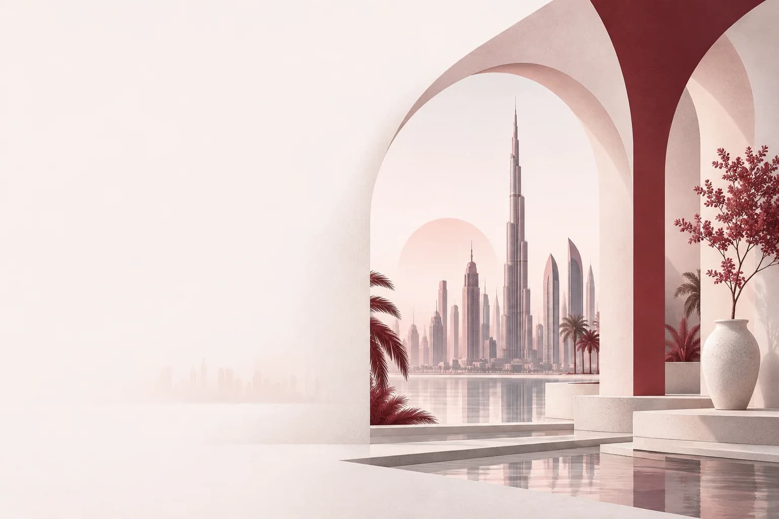 Original illustration of Dubai architecture